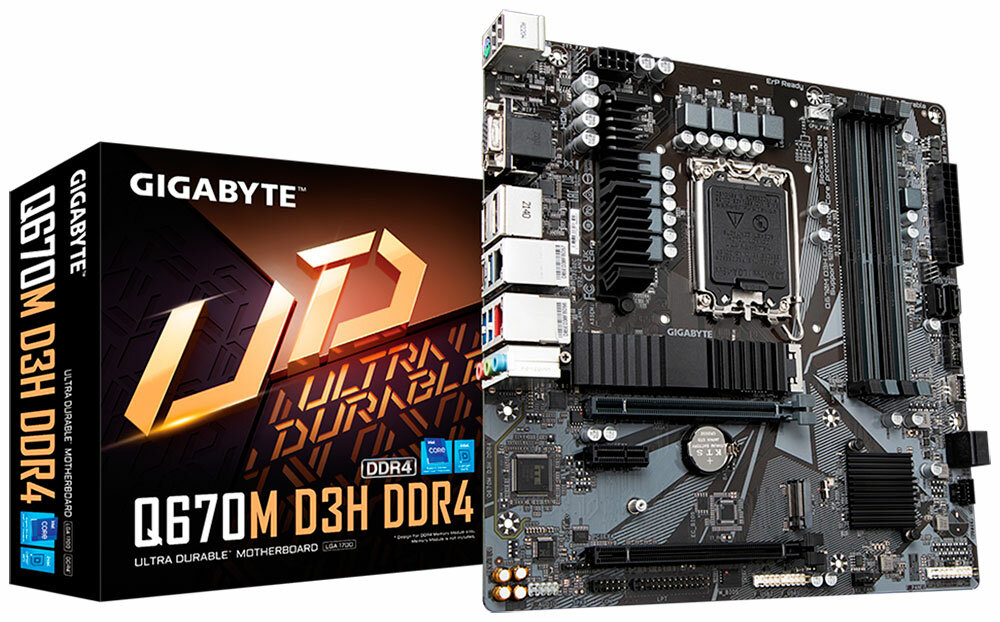 Материнская плата Gigabyte Q670M D3H DDR4 - фото №2