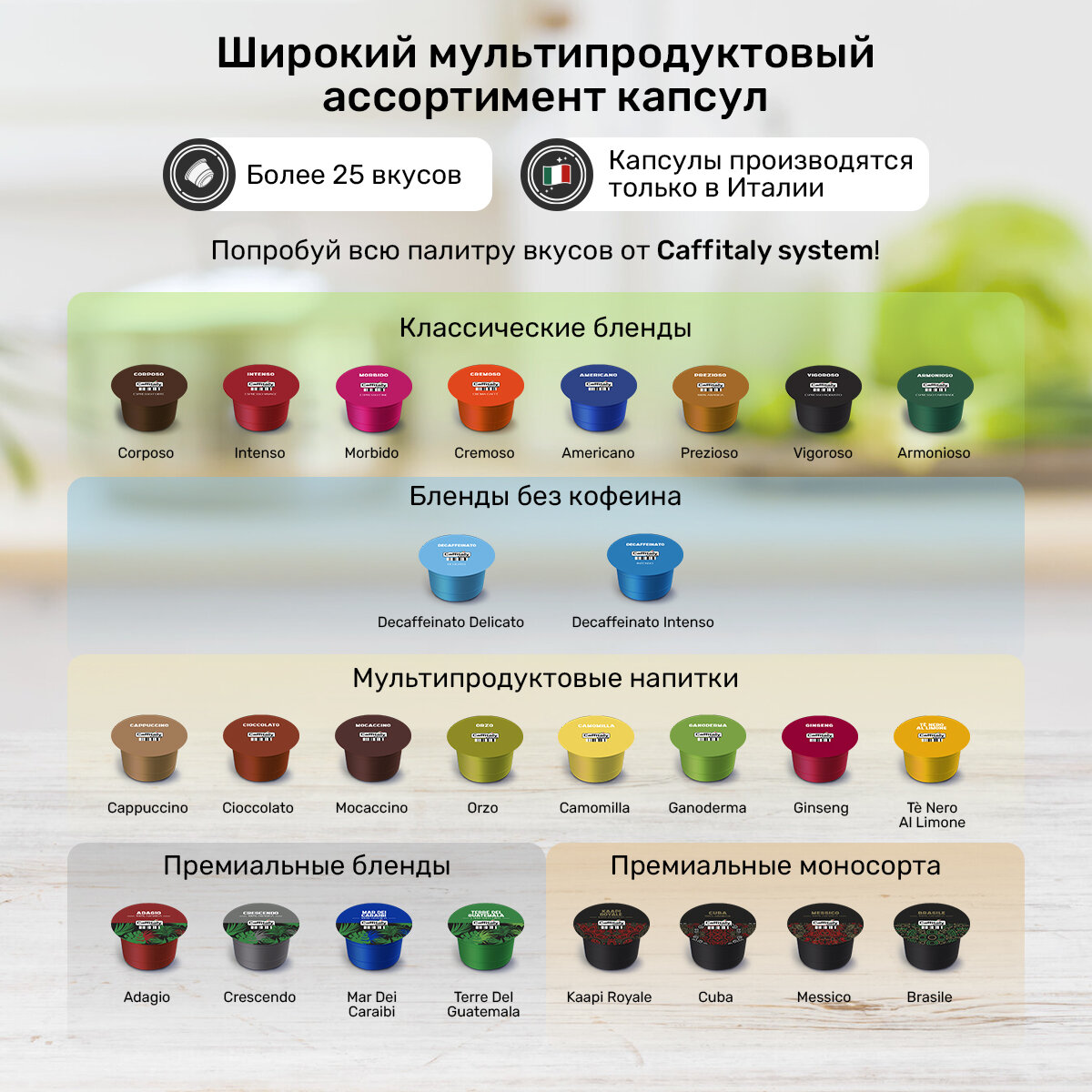 Капсулы для кофемашины Caffitaly Cappuccino, 10 порций капучино