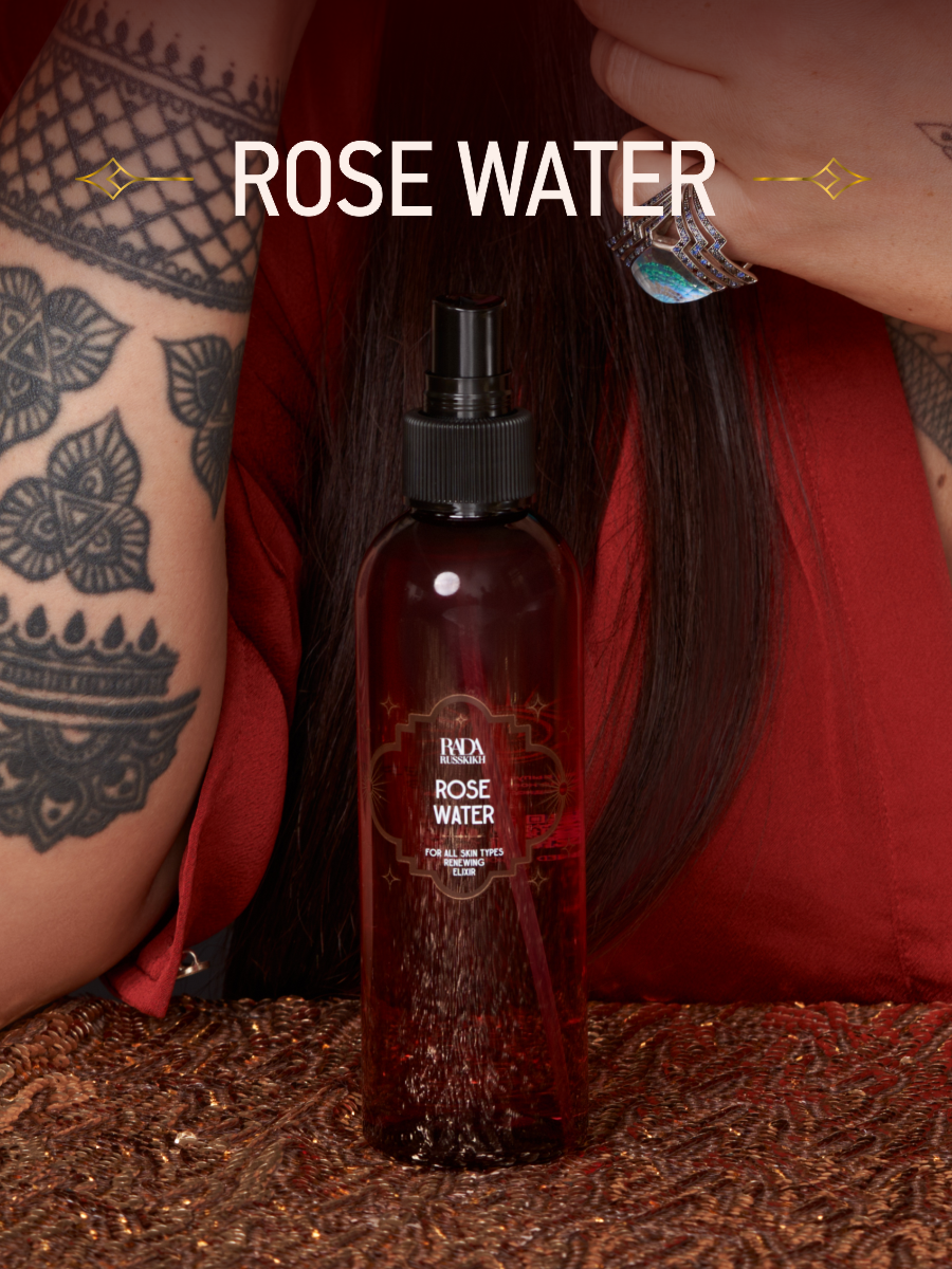 Розовая вода косметическая 200 мл лосьон для лица спрей для тела термальная цветочная Rada Russkikh