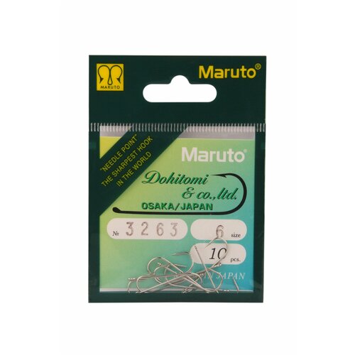 крючки maruto 3263 ni 6 10шт Крючки Maruto 3263 Ni №6 10шт