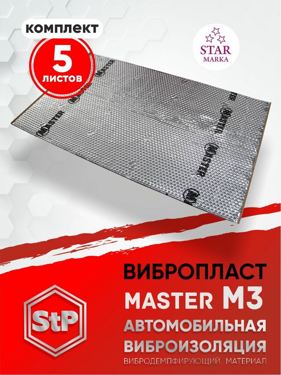 Шумоизоляция Вибропласт Master M3 5 листов