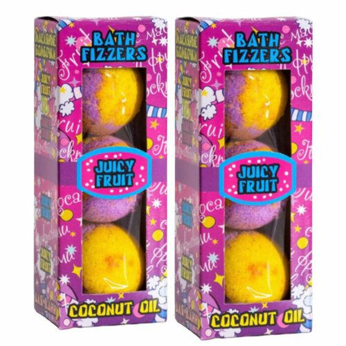 Spa by Lara Набор бомбочек для ванны Juicy fruit c кокосовым маслом 2 упаковки, 6 шт, 240 г (6х40г)