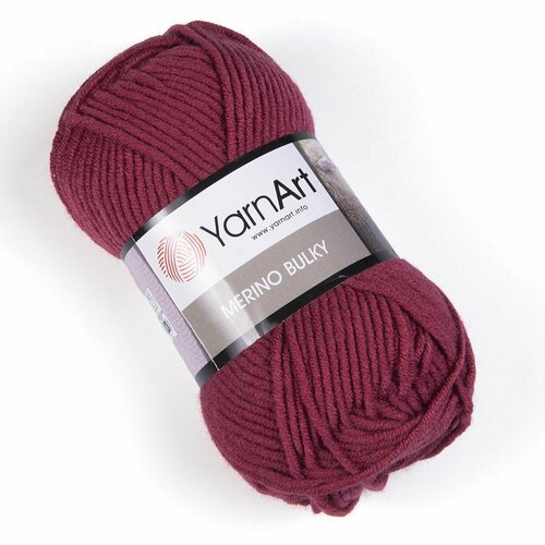 Пряжа Merino Bulky (YarnArt), брусника - 570, 30% шерсть, 70% акрил, 5 мотков, 100 г, 100 м.