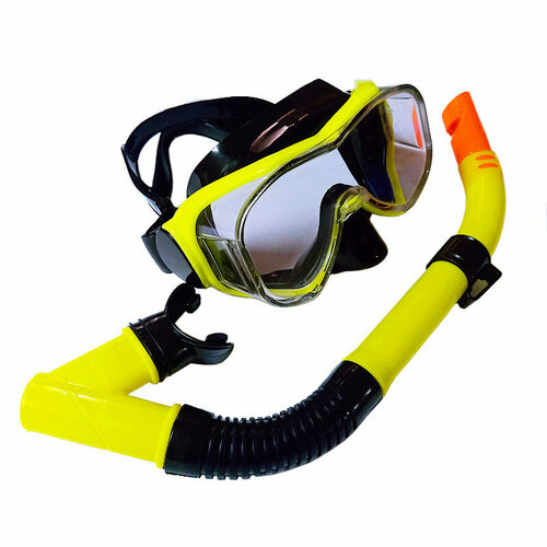Набор для плавания взрослый E39247-2 маска+трубка, ПВХ, желтый