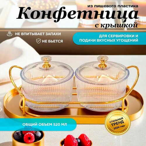 Conflate Конфетница акрил прозрачная круглая 2 шт 652₽