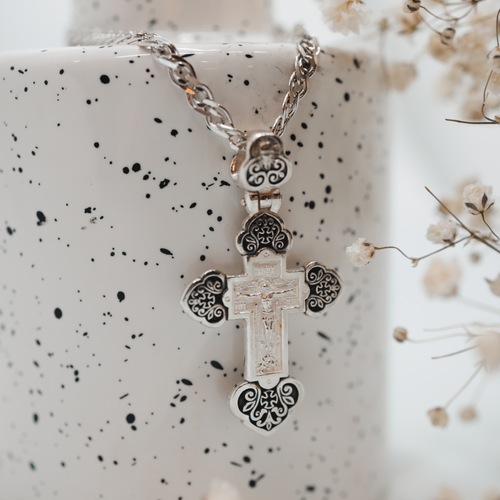 Крестик, серебро, 925 проба, размер 4.5 см.