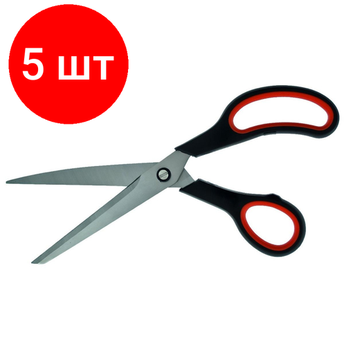Комплект 5 штук, Ножницы хозяйственные Tahoshy, ABS прорезиненная ручка, 250 мм (13-07-004)