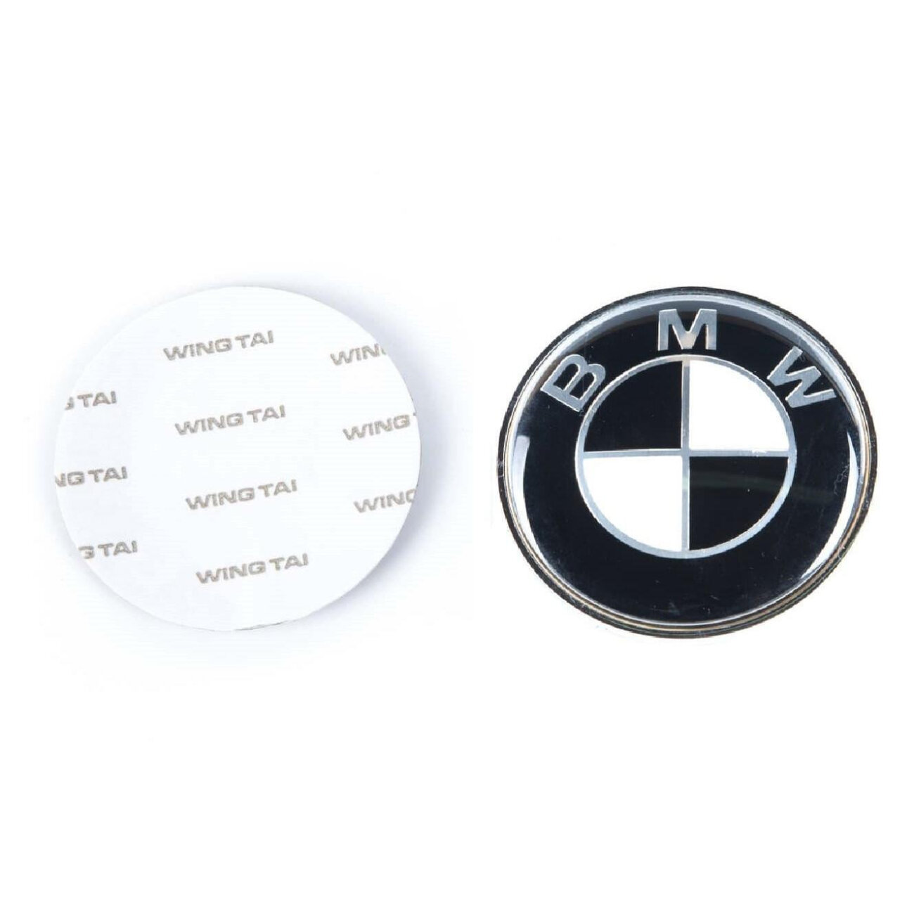 Эмблема наклейка для BMW черно белая 78 мм