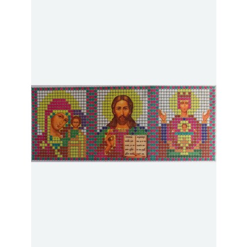 Вышивка бисером Три иконы Казанская, Иисус, Неупиваемая Чаша богоматерь владимирская русские иконы комплект открыток