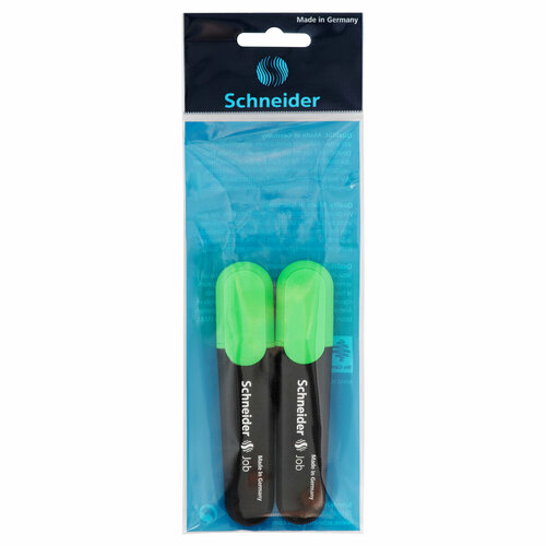 Текстовыделитель Schneider Job зеленый, 1-5мм, 2ШТ, 2 штуки текстовыделитель schneider job голубой 1 5мм