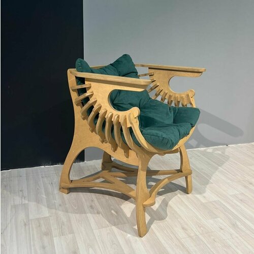 Кресло Ранчо фанера 14 мм велюр зеленый 10450₽