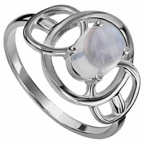 Кольцо Lazurit Online, серебро, 925 проба, лунный камень, размер 17