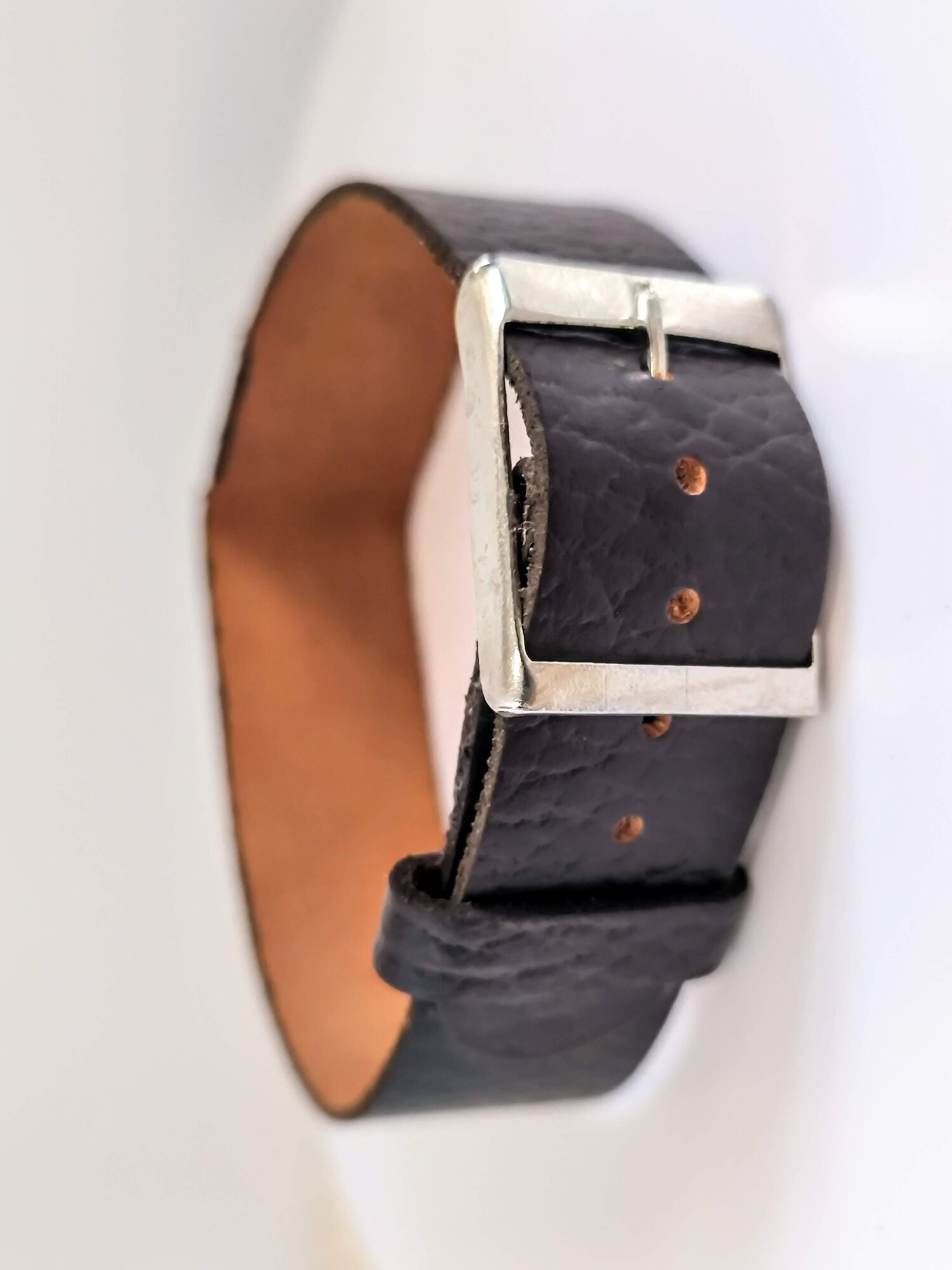 фото Ремешок для часов кожа коричневый 18 мм (м)