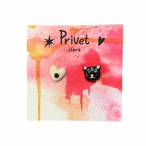 Серьги Privet store, черный