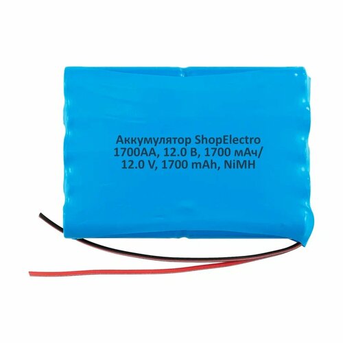 Аккумулятор ShopElectro SE1700АА, 12.0 В, 1700 мАч/ 12.0 V, 1700 mAh, NiMH, с выводами, без разъёма (2)