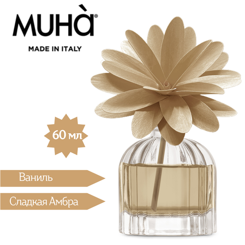 Muha Flower ароматический диффузор для дома 60мл Ваниль и Чистый Янтарь 5200₽