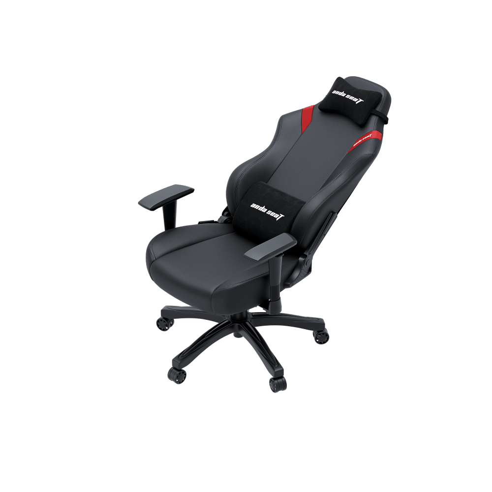 Andaseat Кресло игровое Anda Seat Luna series цвет черный с красными вставками, размер L (110кг), материал ПВХ (модель AD18)