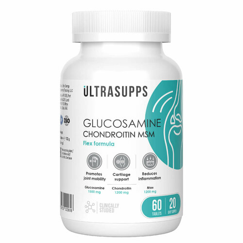 Глюкозамин Хондроитин МСМ, 60 таблеток, Ultrasupps