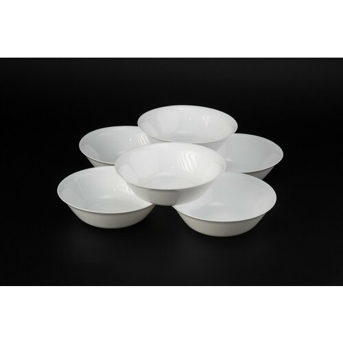 Салатник 700 мл стеклокерамический белый Комплект - 6 шт 1083₽