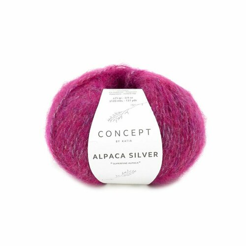 Пряжа для вязания Katia Alpaca Silver (271 Ruby-Silver)