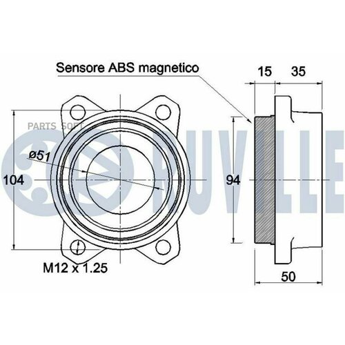 RUVILLE 221679 Подшипник-ступица зад. VW TOUAREG/PORSCHE CAYENNE 10=>