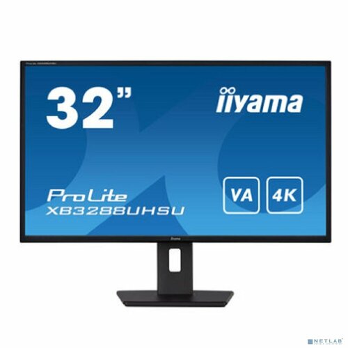 IIYAMA Монитор LCD IIYAMA 31.5' XB3288UHSU-B5 VA 3840x2160 60Hz 3ms 300cd HDMI DisplayPort USB M/M чёрный черный