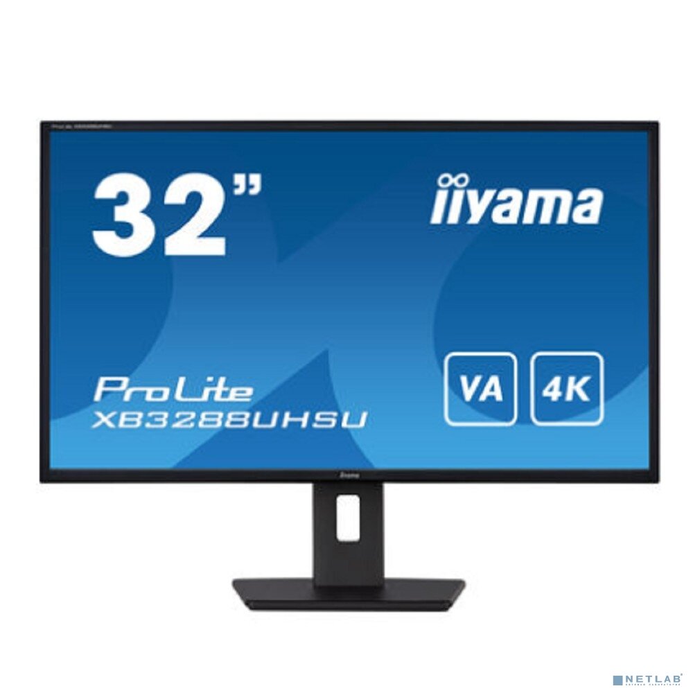 IIYAMA Монитор LCD IIYAMA 31.5' XB3288UHSU-B5 VA 3840x2160 60Hz 3ms 300cd HDMI DisplayPort USB M/M чёрный