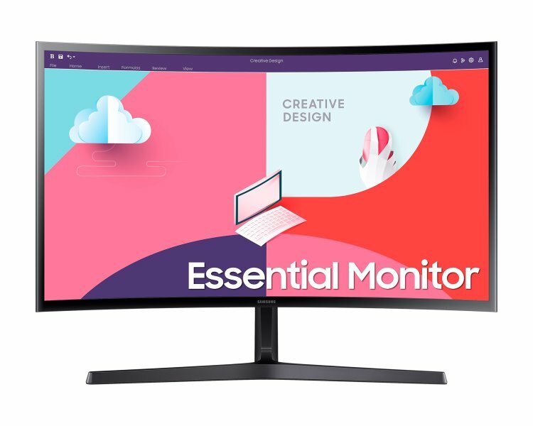 Монитор Samsung 24" Essential Monitor LS24C366EAIXCI (VA, 75 Гц, 3000:1, 250 Кд/м², 1920x1080, Curved, HDMI, VGA)
