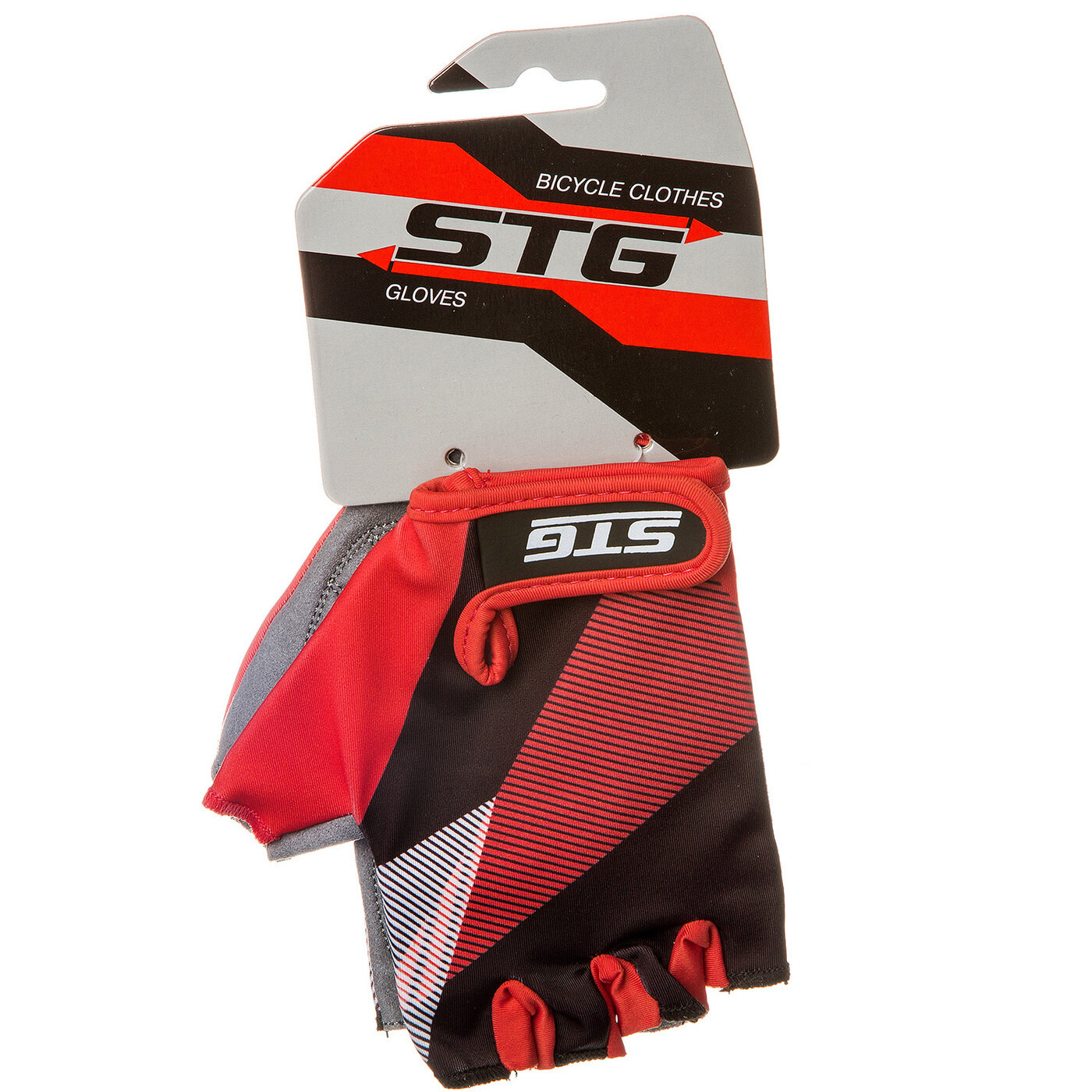 Перчатки велосипедные STG 912 L черный/красный (Х87912-Л) - фото №2