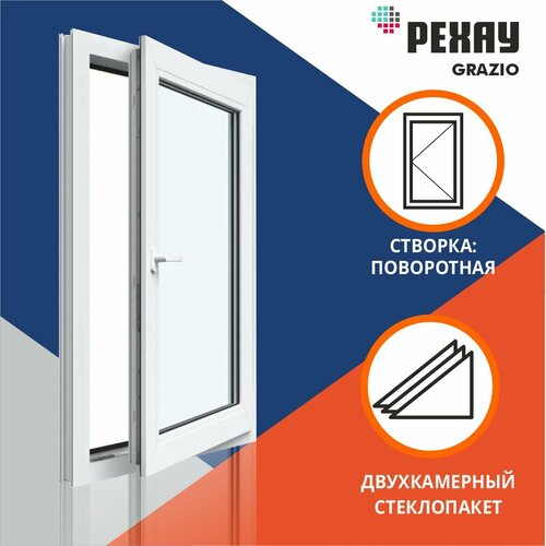 Окно двухкаменое 450x2000 мм поворотное GRAZIO | vitraj-okna-15473-rfbs