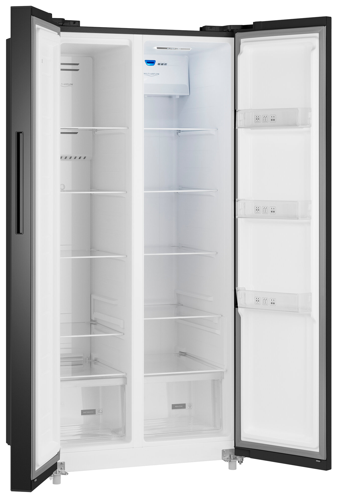 Отдельностоящий холодильник с инвертором Weissgauff WSBS 500 Inverter NoFrost Black - фотография № 6