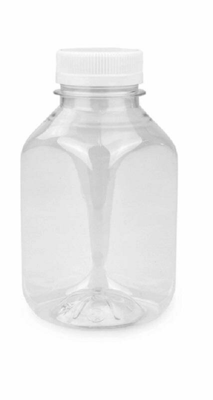 Бутылка проз. с крышкой 0,3л ПЭТ d-38мм BRC, широкое горло, квадр,250шт/уп