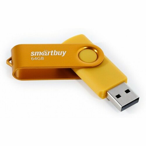 Флешка Smartbuy 064GB2TWY, 64 Гб, USB2.0, чт до 15 Мб/с, зап до 12 Мб/с, желтая флешка smartbuy mini 64 гб