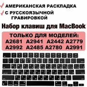 Кнопки / набор клавиш для ноутбука MacBook Air 13.6 2022, 2024, MacBook Air 15 2023-2024, MacBook Pro 14 2021 2023, MacBook Pro 16.2 2021 2023, M1 / M2 / M3, US-РСТ / Американская раскладка