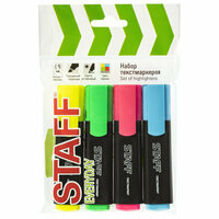 Текстовыделители STAFF облегчают работу с документацией и запоминание основных фрагментов.4 неоновых цвета в наборе: желтый, зеленый,  ...
