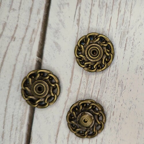 Кнопка пришивная металл 3101 25мм бронза 910₽