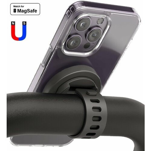 Держатель MagSafe на велосипед с креплением на руль для iPhone черный