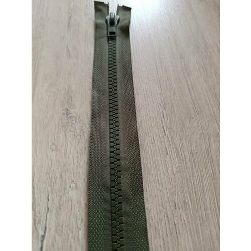 Молния трактор с 1 замком - длина 70 см, ширина 4 см, цвет зеленый хаки, 1 шт.