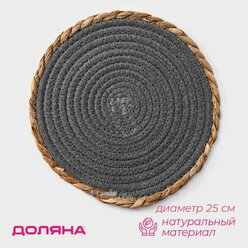 Салфетка сервировочная на стол Доляна «Мэг», 25×25 см, цвет голубой