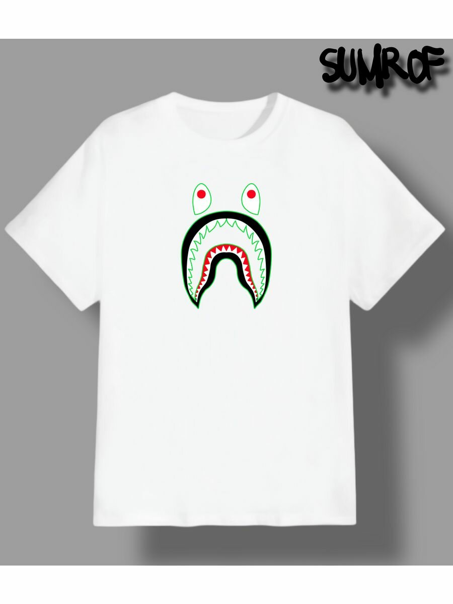 Футболка Zerosell bape shark лого