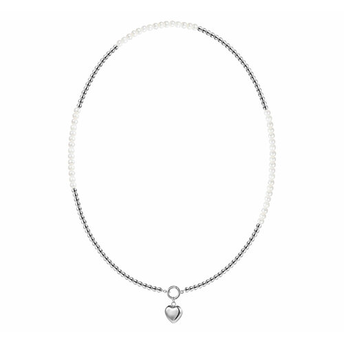 Колье PETITE PERLE, жемчуг пресноводный культивированный, белый, серебряный