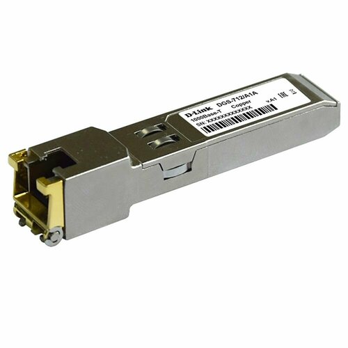 Трансивер D-Link SFP Transceiver with 1 1000Base-T port.Copper transceiver (up to 100m), 3.3V power. D-LinkCopper transceiver (up to 100m), 3.3V power. (712/A2A) трансивер d link 10gbase sr multi mode sfp transceiver up to 300 m dem 431xt dd