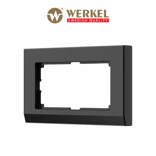 Рамка из пластика для двойной розетки Werkel Stark W0081808 черный