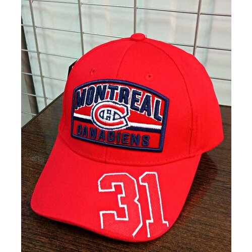 Для хоккея Монреаль Канадиенс кепка летняя бейсболка хоккейного клуба MONTREAL CANADIENS ( Канада ) №31 с регулировкой размера красная шайба rubena montreal canadiens mascot