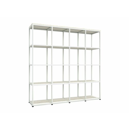 Стеллаж Айсберг Кубо 4/4 Белый/дуб крафт белый