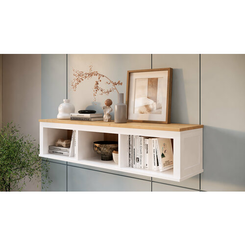 Полка настенная с 3 секциями Хемнэс Hemnes из массива сосны белый коричневый 13490₽