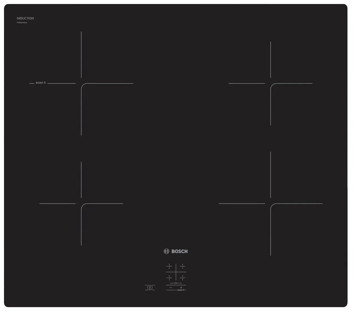 Индукционная варочная панель Bosch Serie 2 60 cm PUG61KAA5E, черный