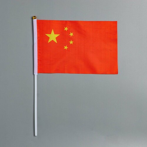 Флаг Китая 21 х 14 см, полиэфирный шёлк (10шт.) флаг китая
