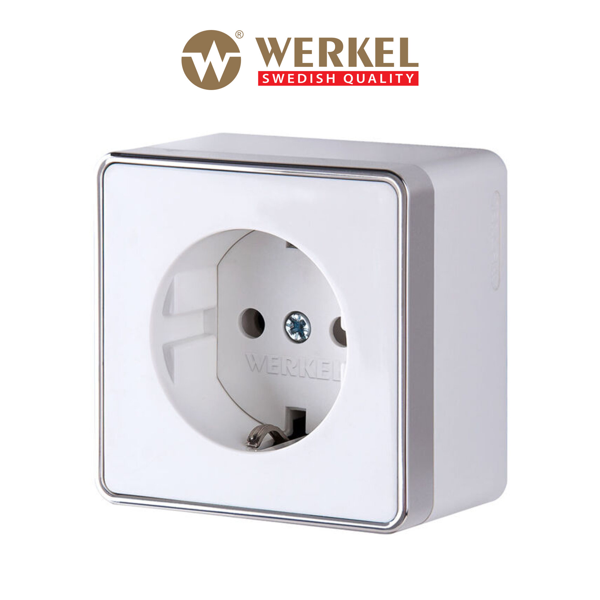 Розетка накладная с заземлением Werkel Gallant W5071001 белый IP20