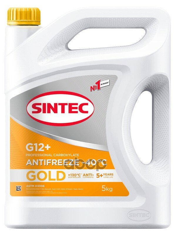 фото Антифриз Sintec Gold G12+ Желтый Готовый 5Кг -40°С (Старый Арт. 800526) SINTEC арт. 990558